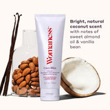 Tube recyclable Womaness Coco Bliss, emballage PCR à 50% respecte l’environnement.