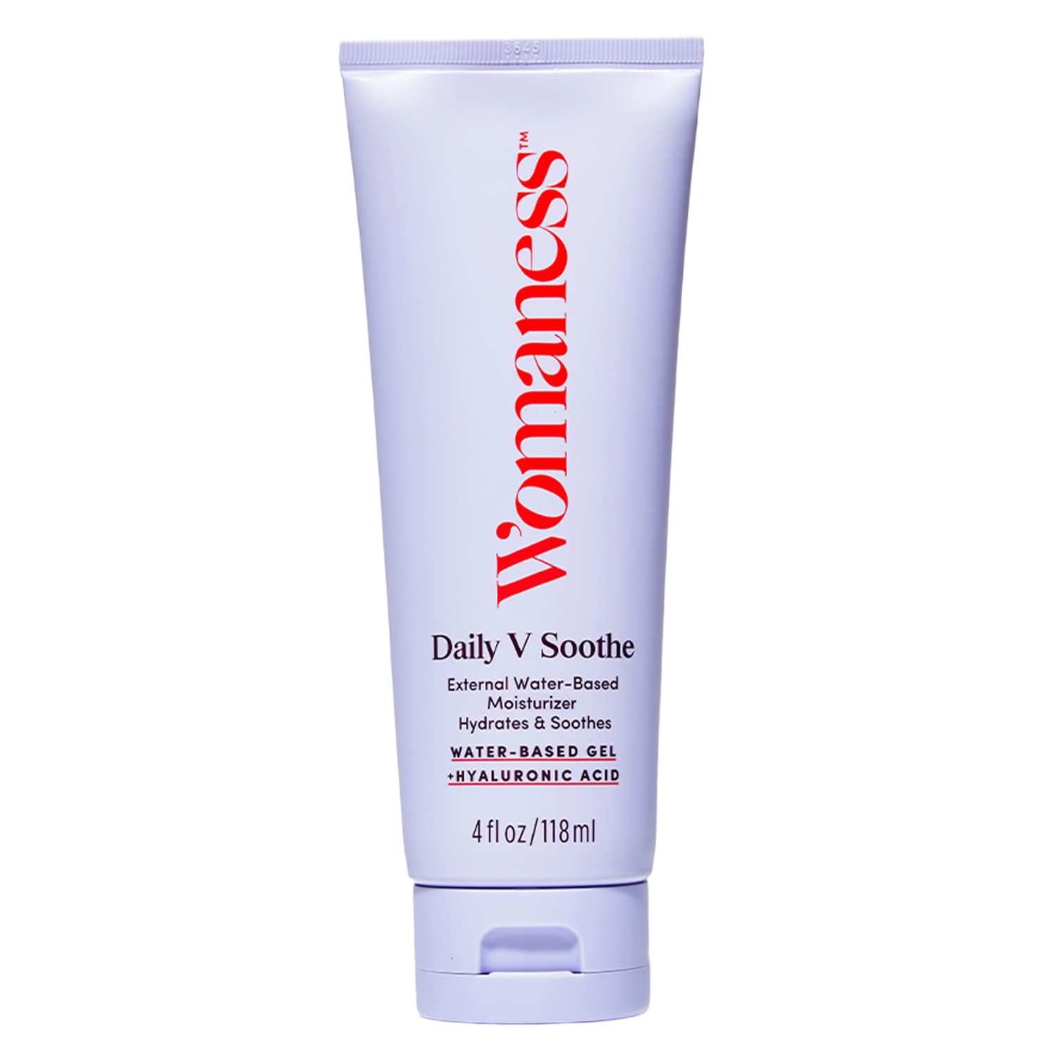 Gel quotidien Womaness Daily V Soothe dans sa bouteille pour le confort intime.