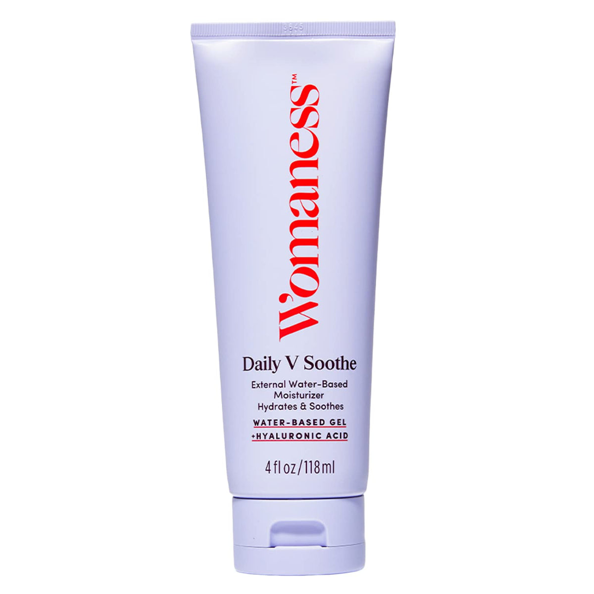 Gel quotidien Womaness Daily V Soothe dans sa bouteille pour le confort intime.
