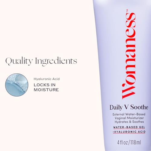 Gros plan sur le gel hyaluronique de Womaness Daily V Soothe, hydratation durable.