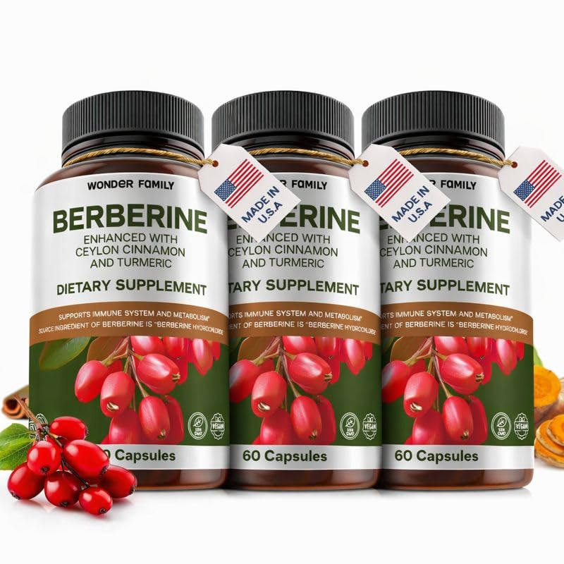 Wonder Family Berberine 500 mg: bouteille ouverte pour un dosage quotidien pratique.