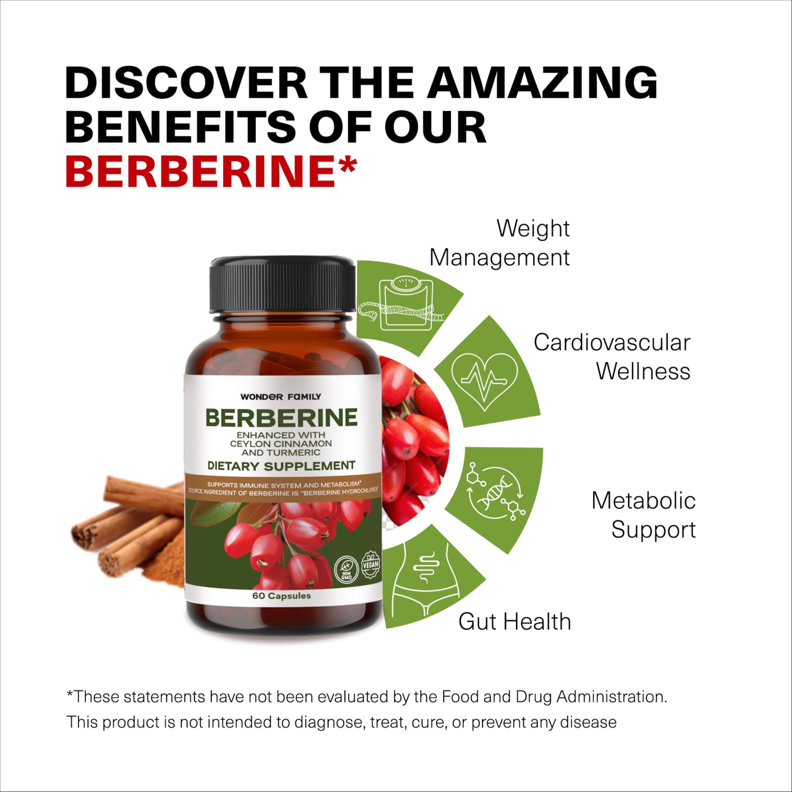 Wonder Family Berberine et curcuma: formulation renforcée pour l'équilibre général.
