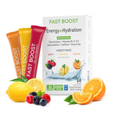 WonderSlim FAST BOOST emballage, source pratique d'hydratation et d'énergie en déplacement.