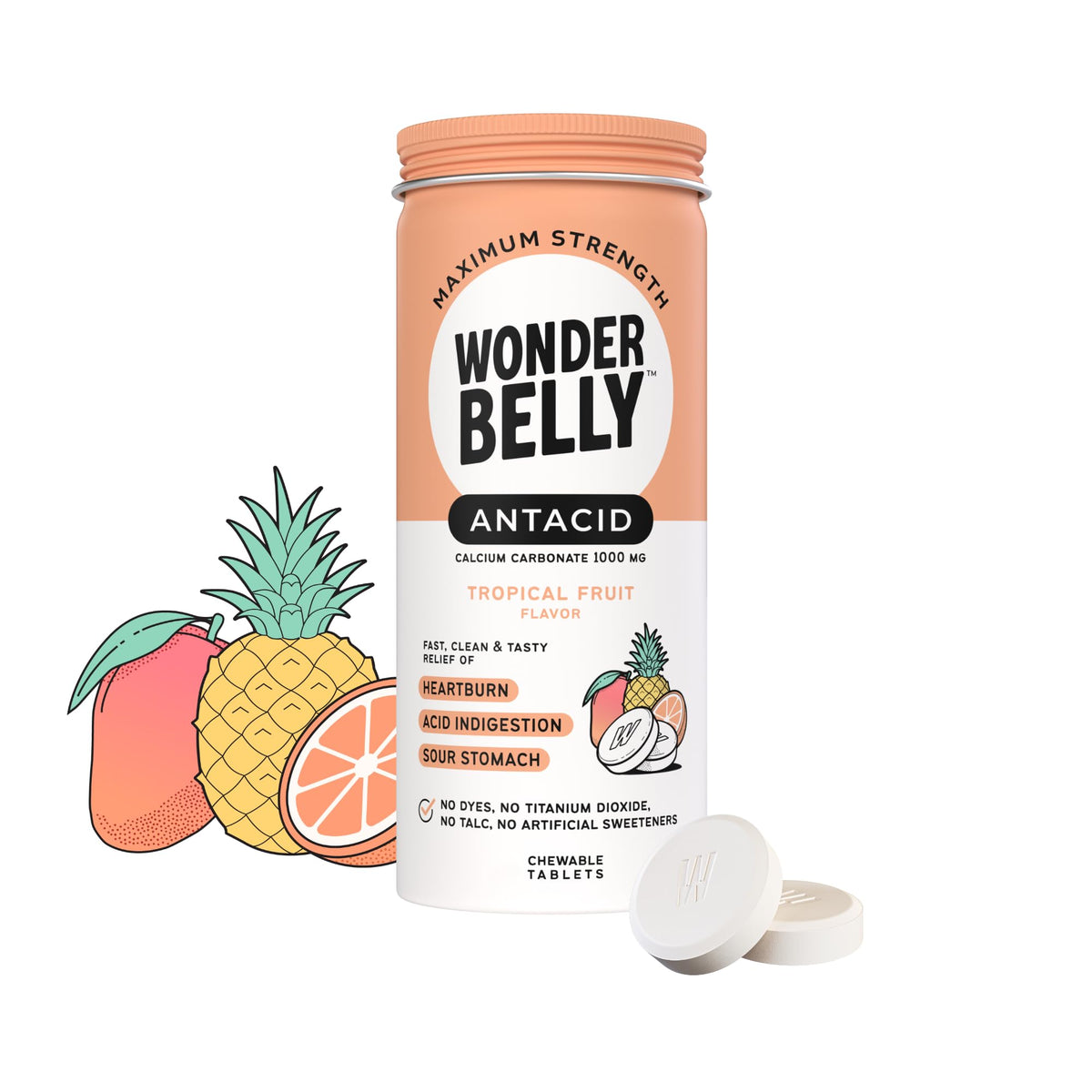 Wonderbelly Antacid: bouteille prête à l'emploi pour un soulagement rapide.