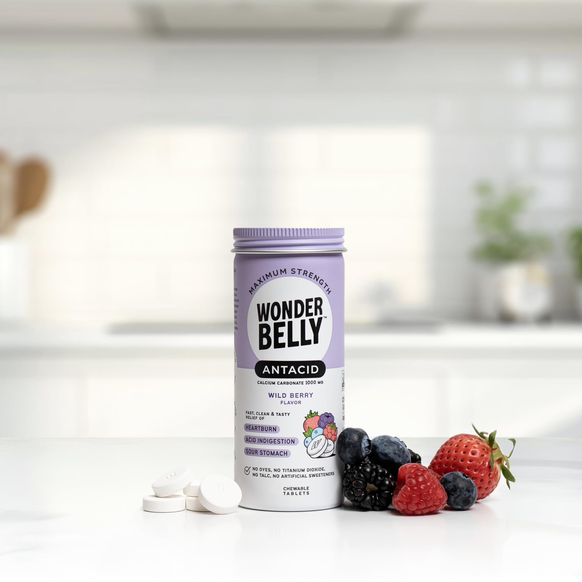 Doseur Wonderbelly prêt à doser une dose pour indigestion occasionnelle.