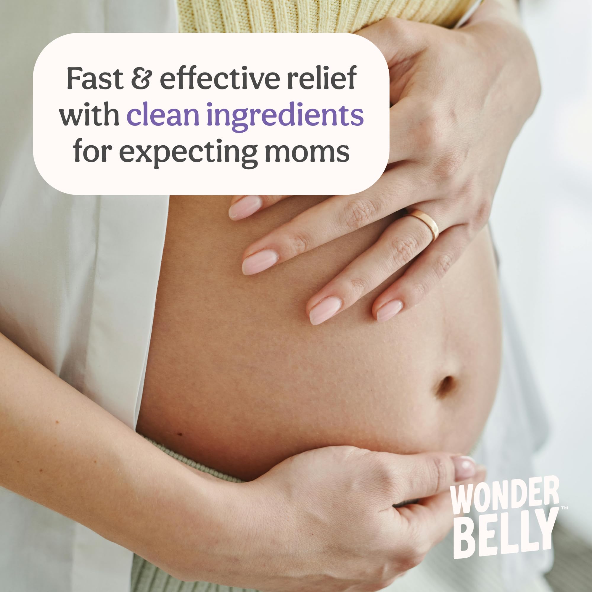 Wonderbelly antiacide: étiquette claire indiquant usage et dosage quotidiens