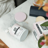 Wonderbelly emballage recyclable compact, design épuré et rangement facile.