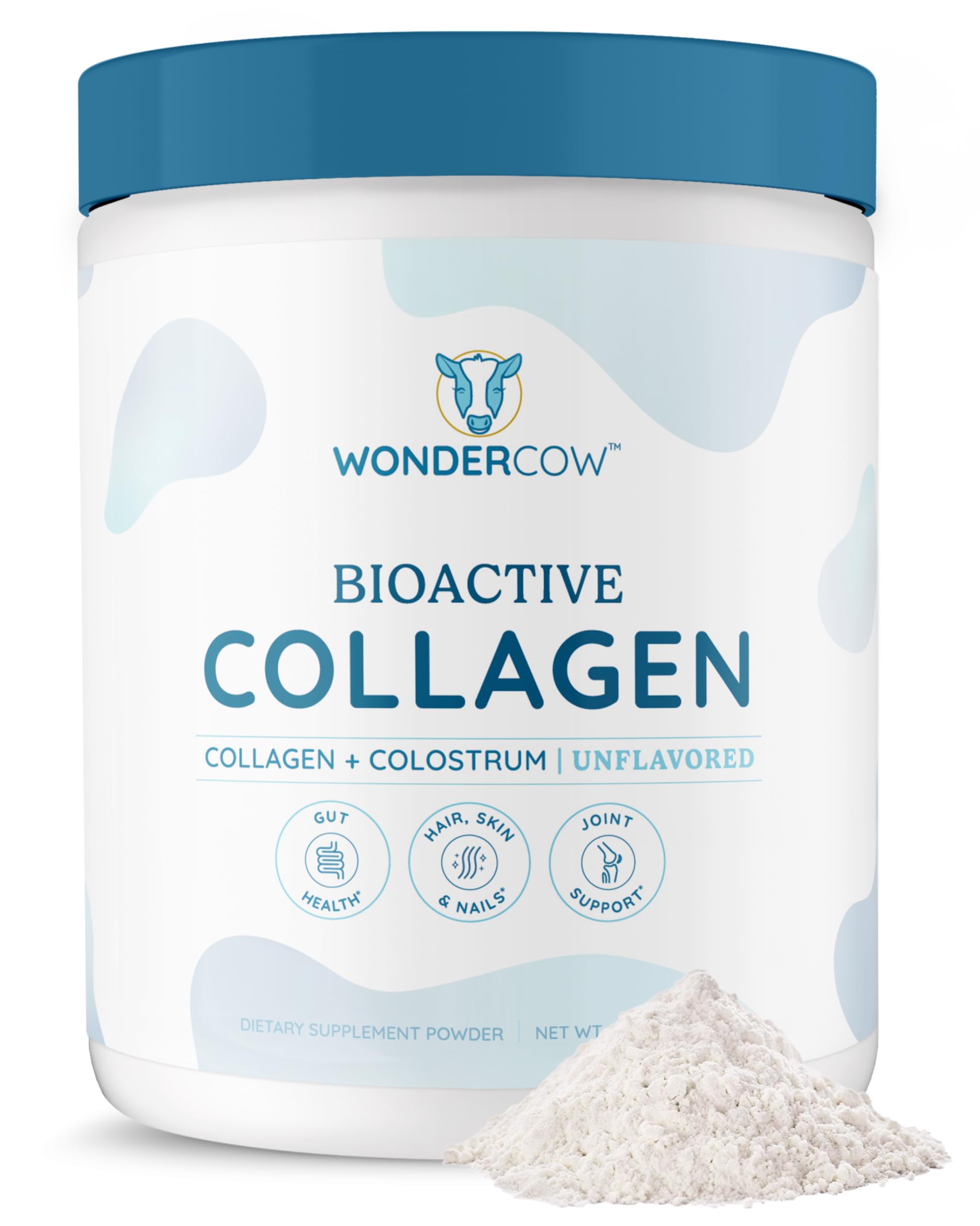WonderCow collagene-colostrum bovin bouteille: soutien potentiel à la peau et aux articulations.