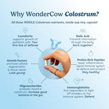 Étiquette transparente WonderCow Colostrum: informations et traçabilité