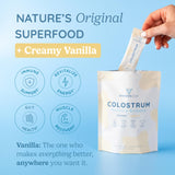 Mélange WonderCow Colostrum pour smoothie, énergie naturelle et récupération musculaire potentielle.