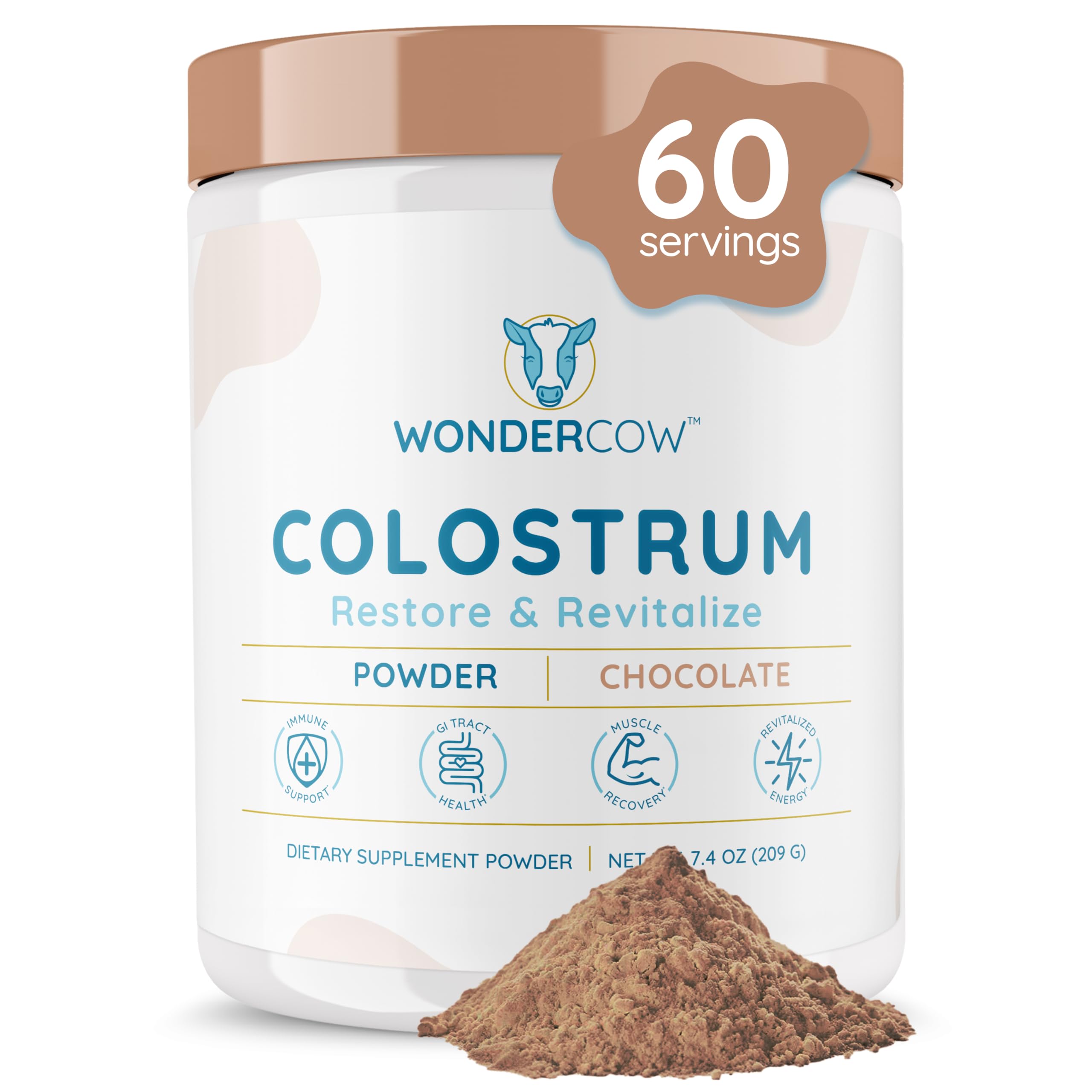 WonderCow Colostrum Poudre: soutien immunitaire et énergie quotidienne.