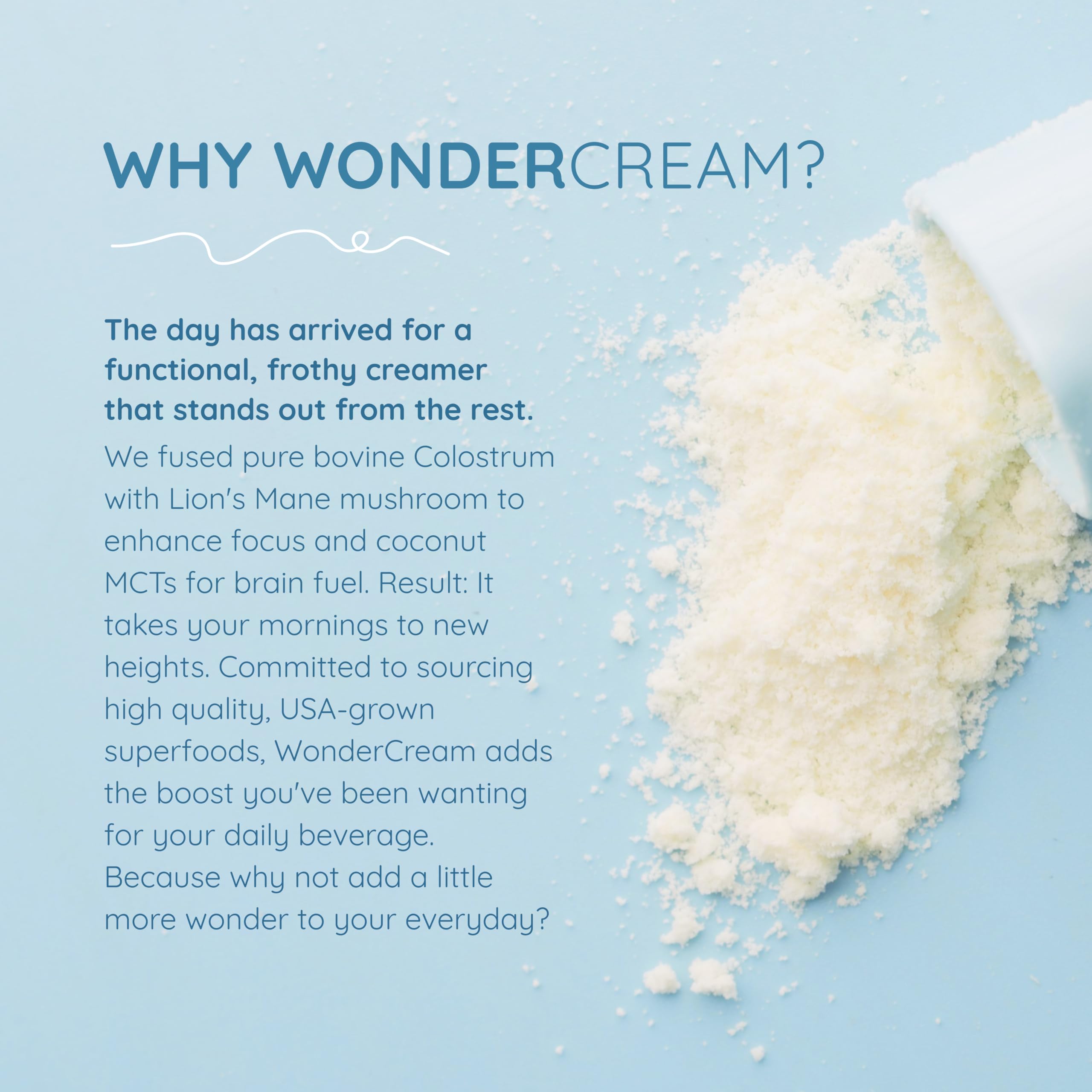 WonderCow Creme – champignon criniere-de-lion pour la concentration dans une boisson.