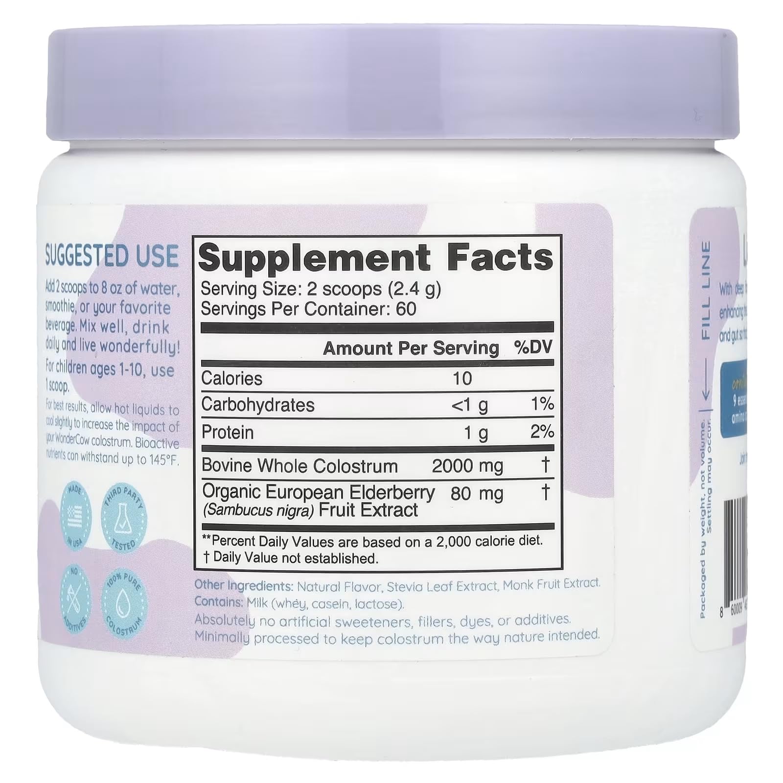 WonderCow cuillère doseuse poudre colostrum: dosage quotidien facilité.