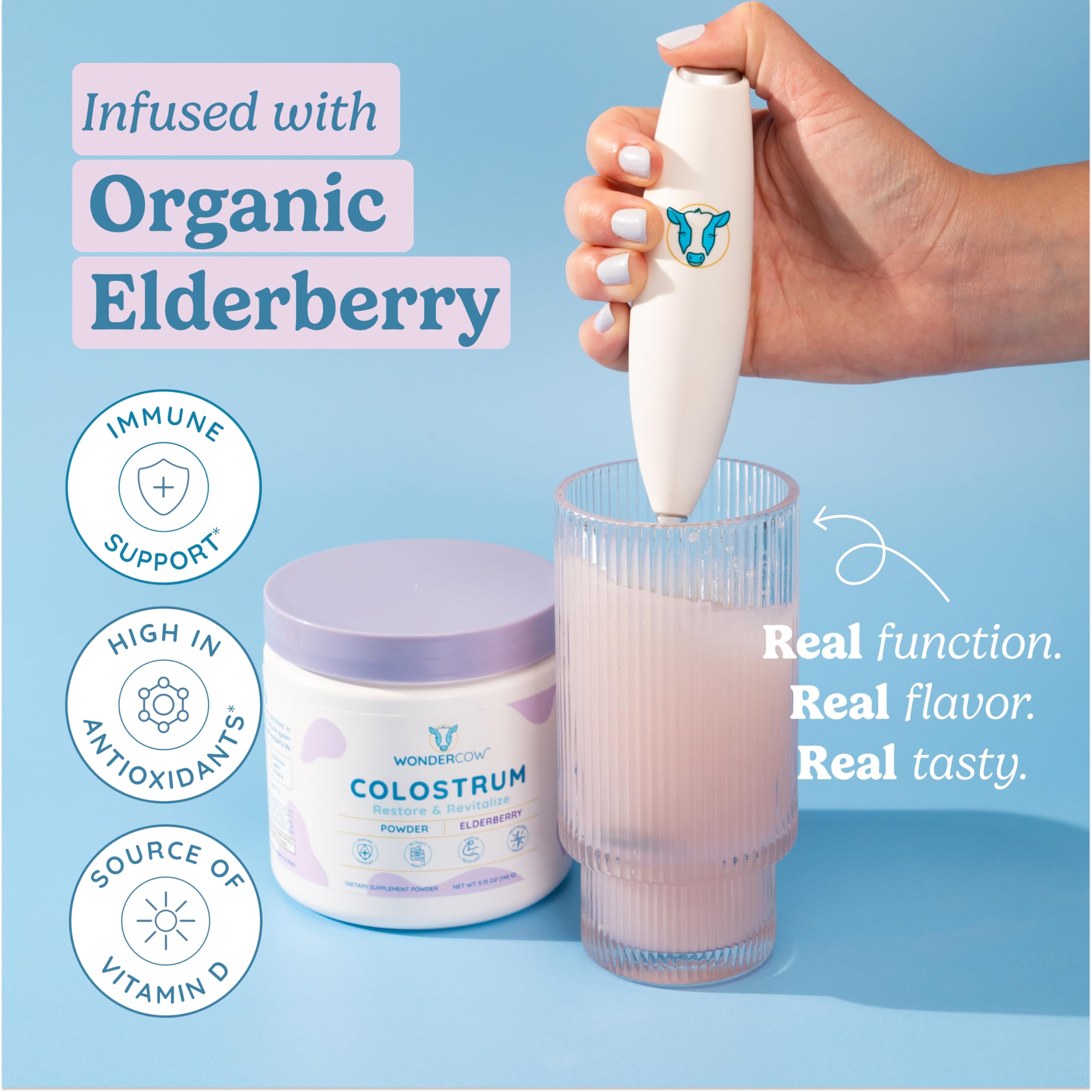 WonderCow eau mélange colostrum: option rafraîchissante et neutre en goût.