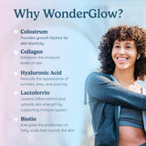 Ingrédients WonderCow : colostrum bovin et collagène pour nourrir cheveux et peau.