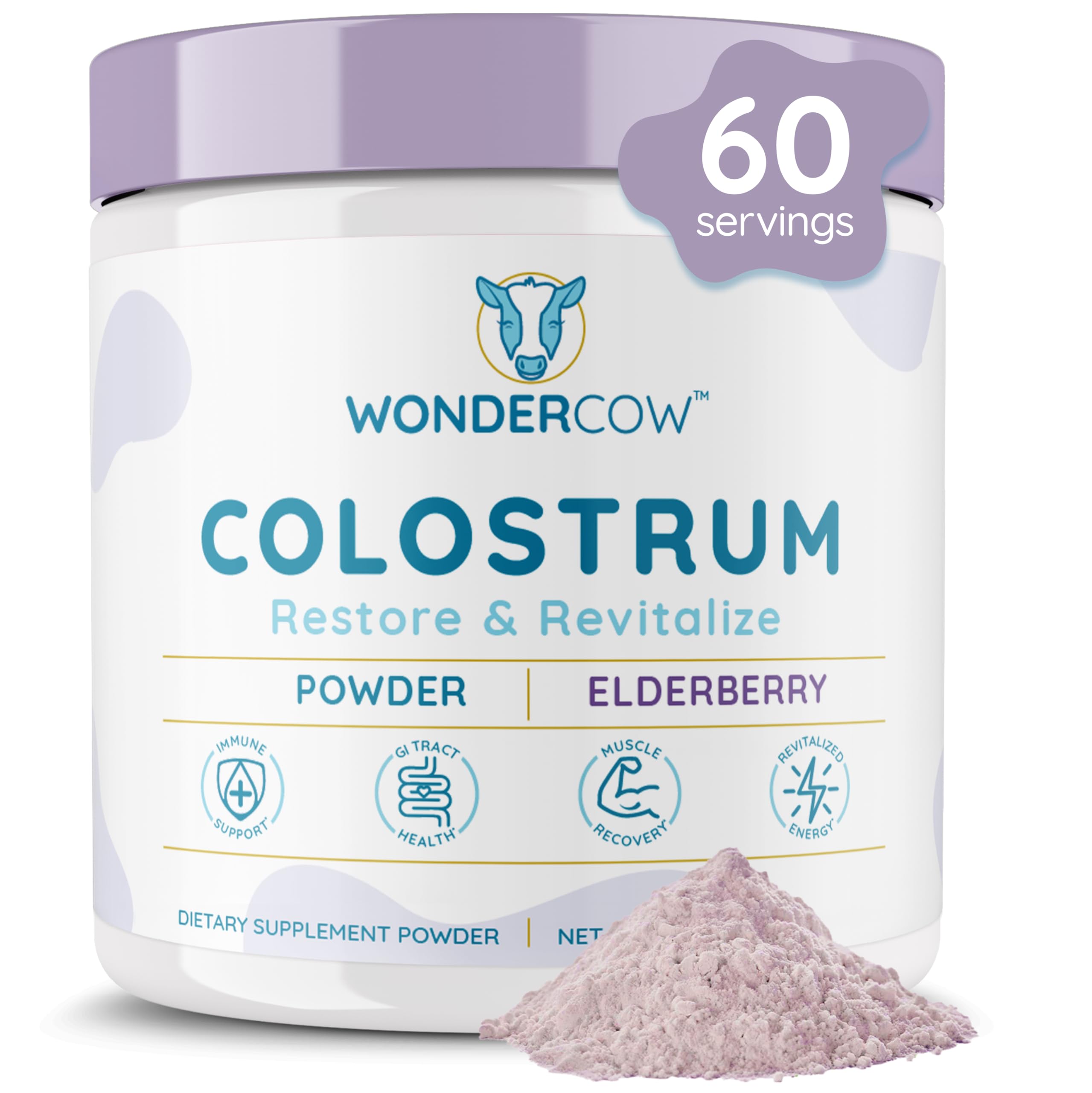 WonderCow poudre colostrum emballage: format pratique pour démarrer votre routine quotidienne.