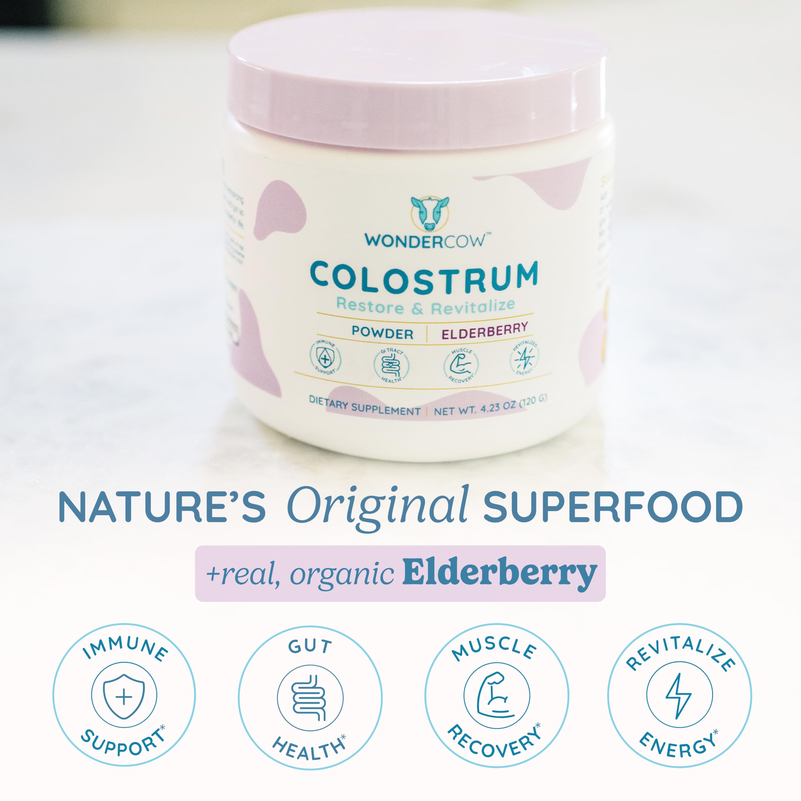 WonderCow smoothie colostrum verre: boisson rapide et agréable à savourer.