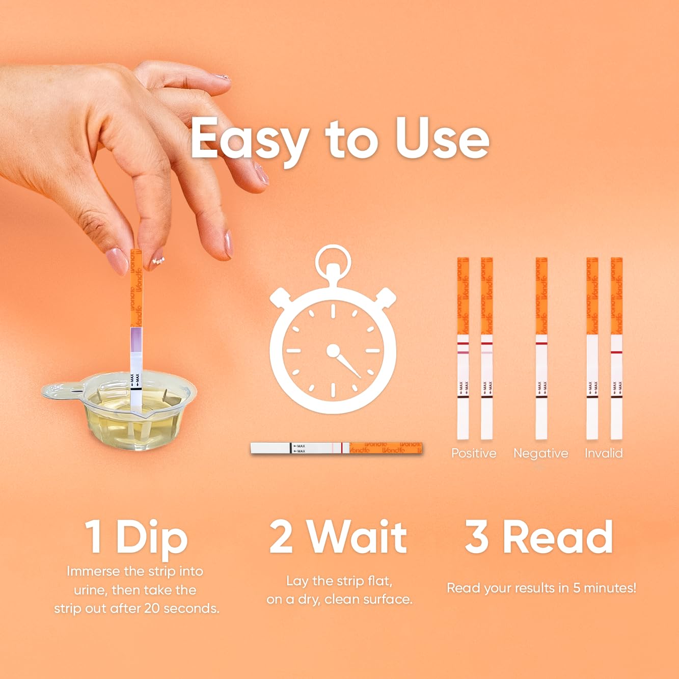 Bandelette ovulation Wondfo pour suivre le pic LH.