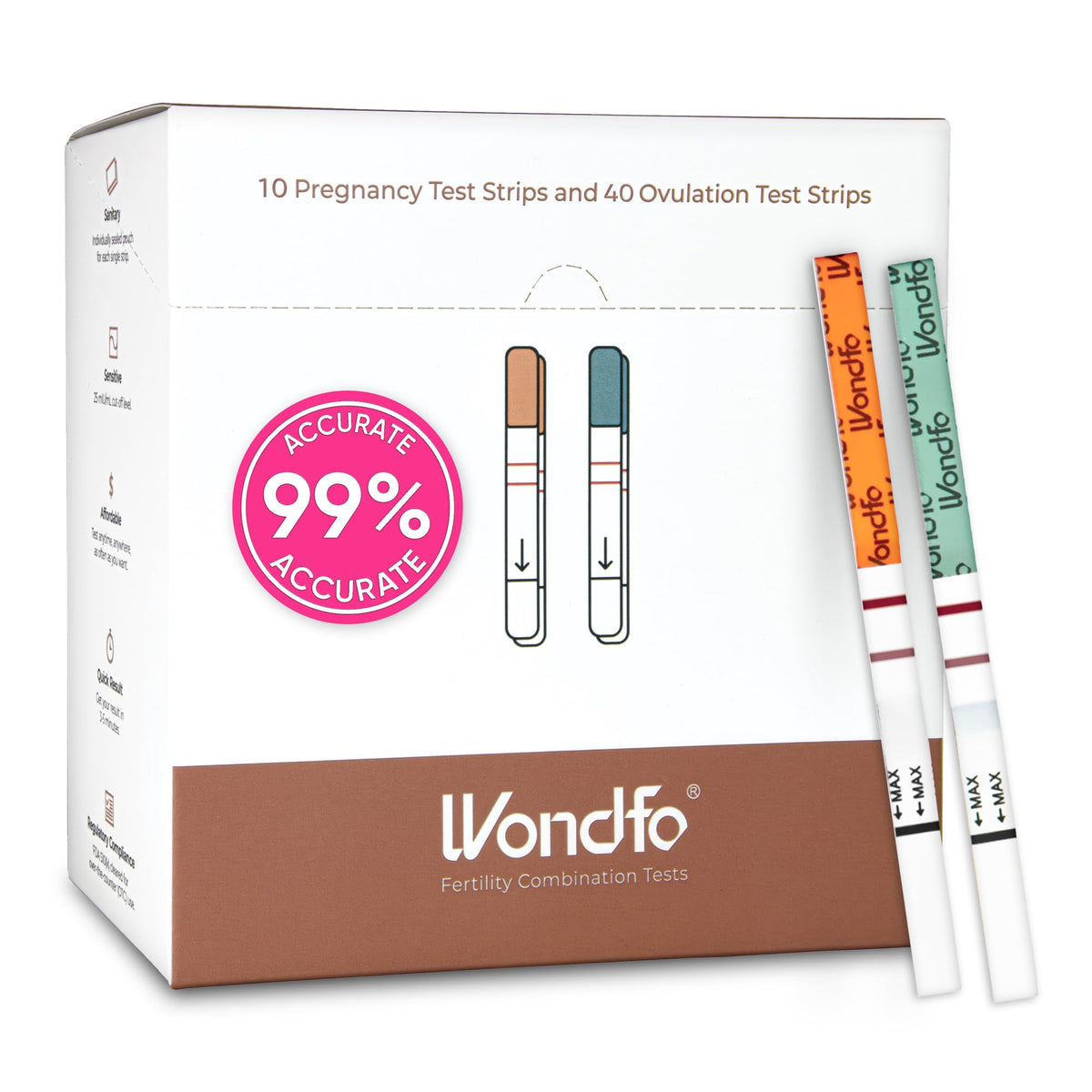 Kit Wondfo prêt à l'emploi pour suivre l'ovulation et la grossesse.
