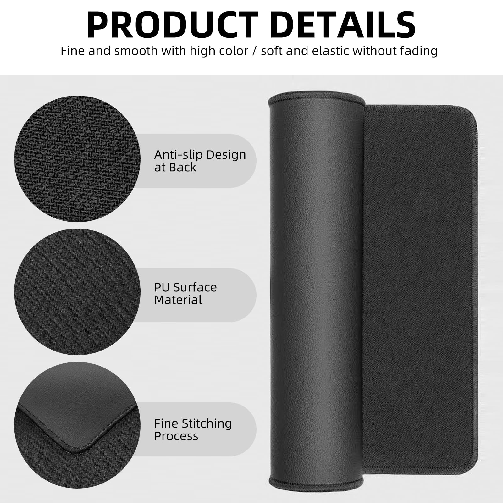 WONMAOUL tapis-grounding-face-vegan-cuir, surface cuir végétal polyvalente.