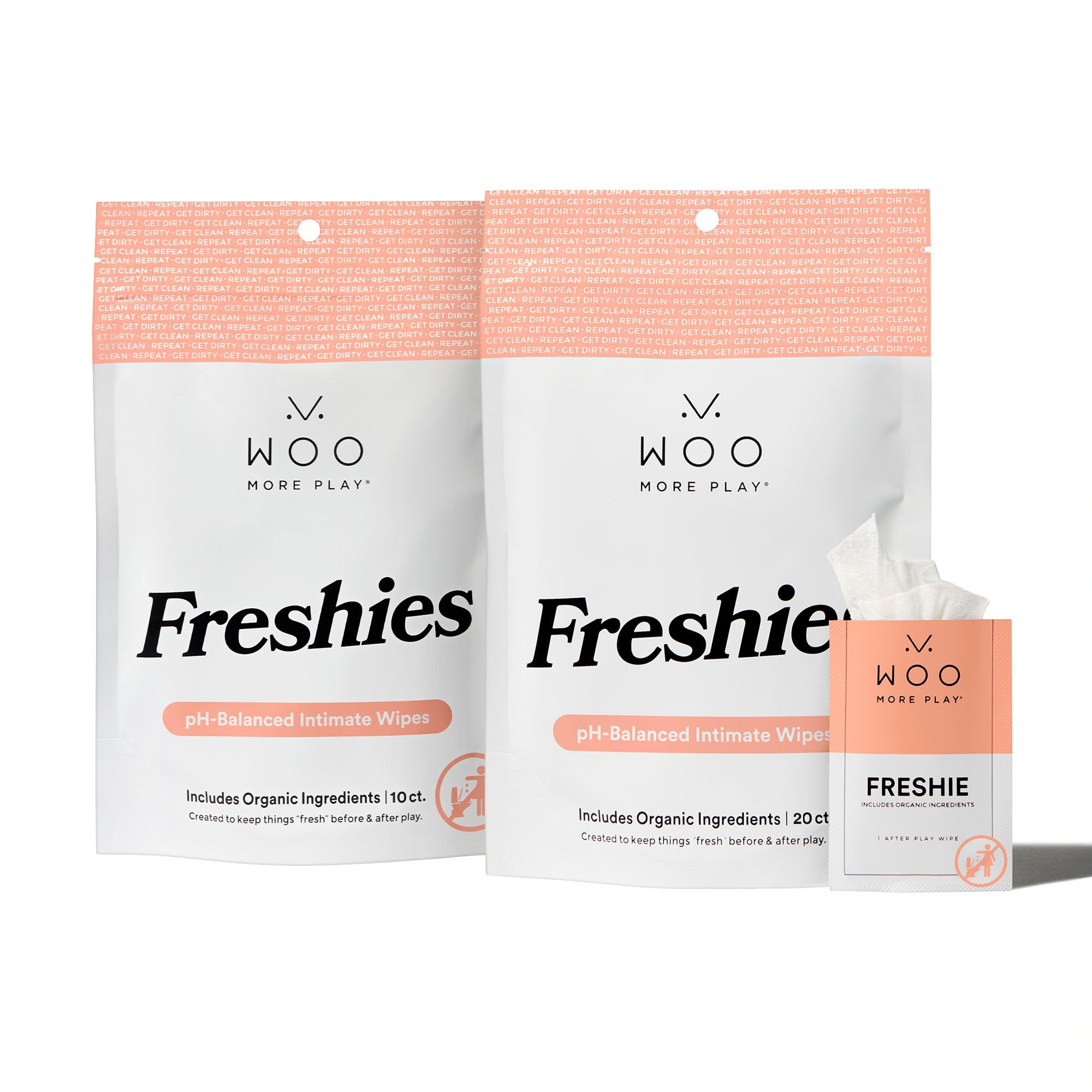 Woo More Play Freshies lingette individuelle pour voyage et discrétion
