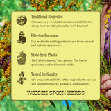 Wooden Spoon Herbs Utilisation-eau-the: préparation facile avec eau chaude ou thé.