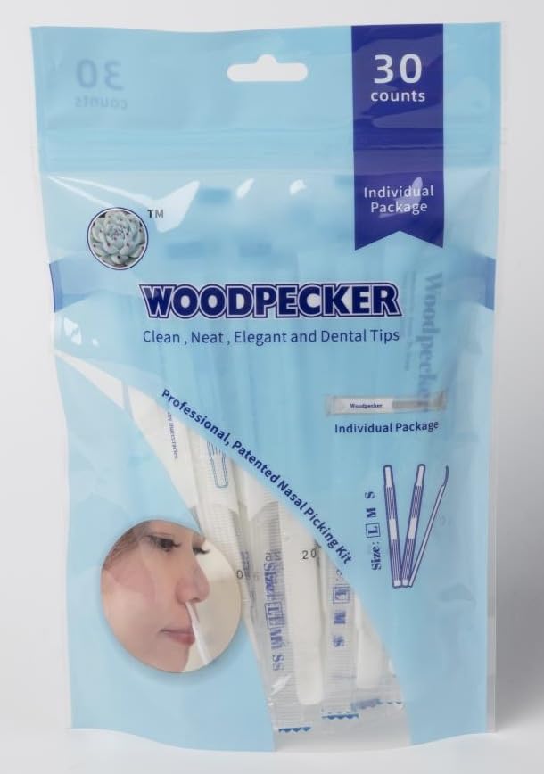 Woodpecker, emballage de l'outil d'hygiène nasale à usage unique.
