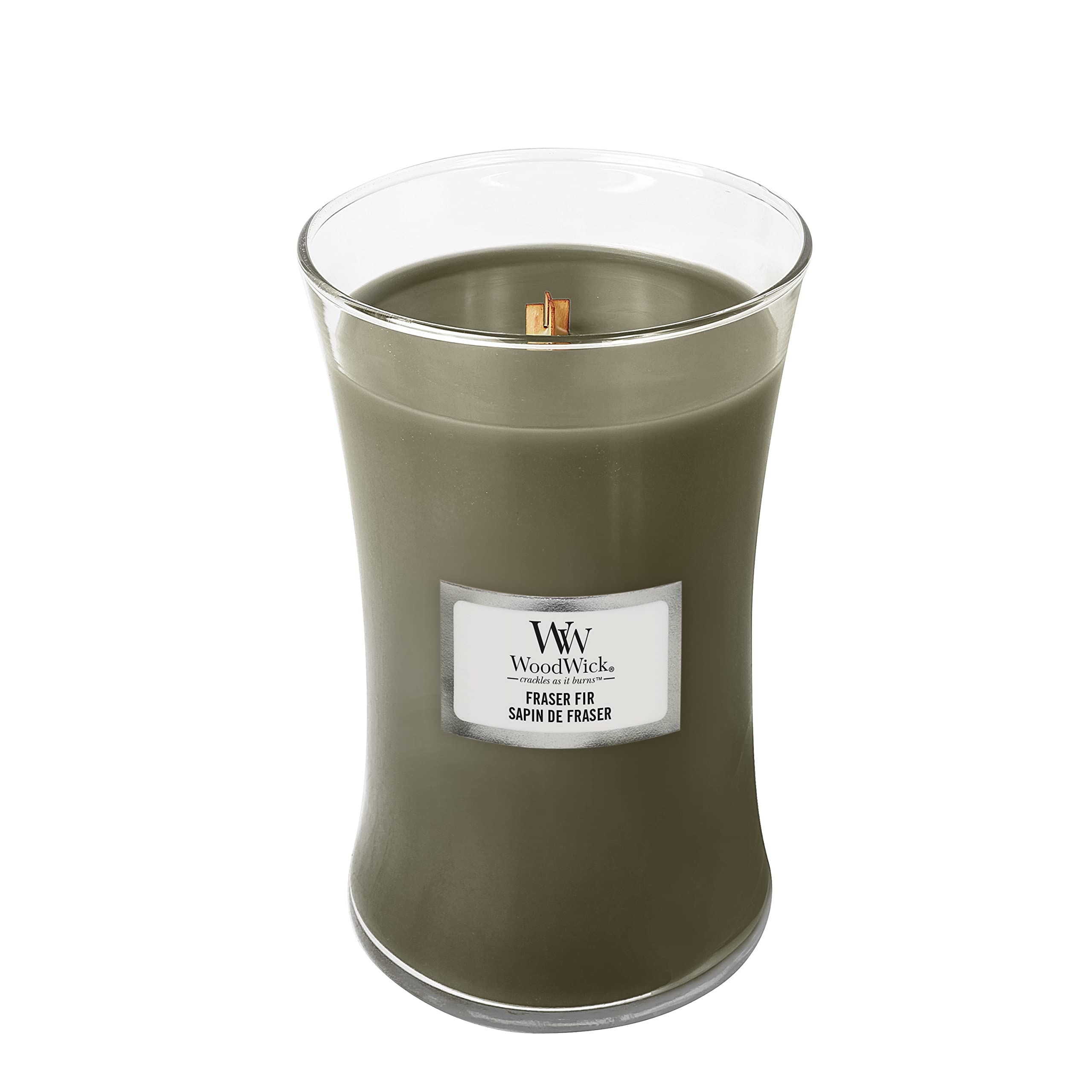 WoodWick Crépitement Bois Bougie – ambiance cosy grâce à la mèche qui crépite.