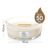 WoodWick Elipsa Vanille Gousse 76112E, vue du dessus montrant le dessus comme tapis résistant à la chaleur.