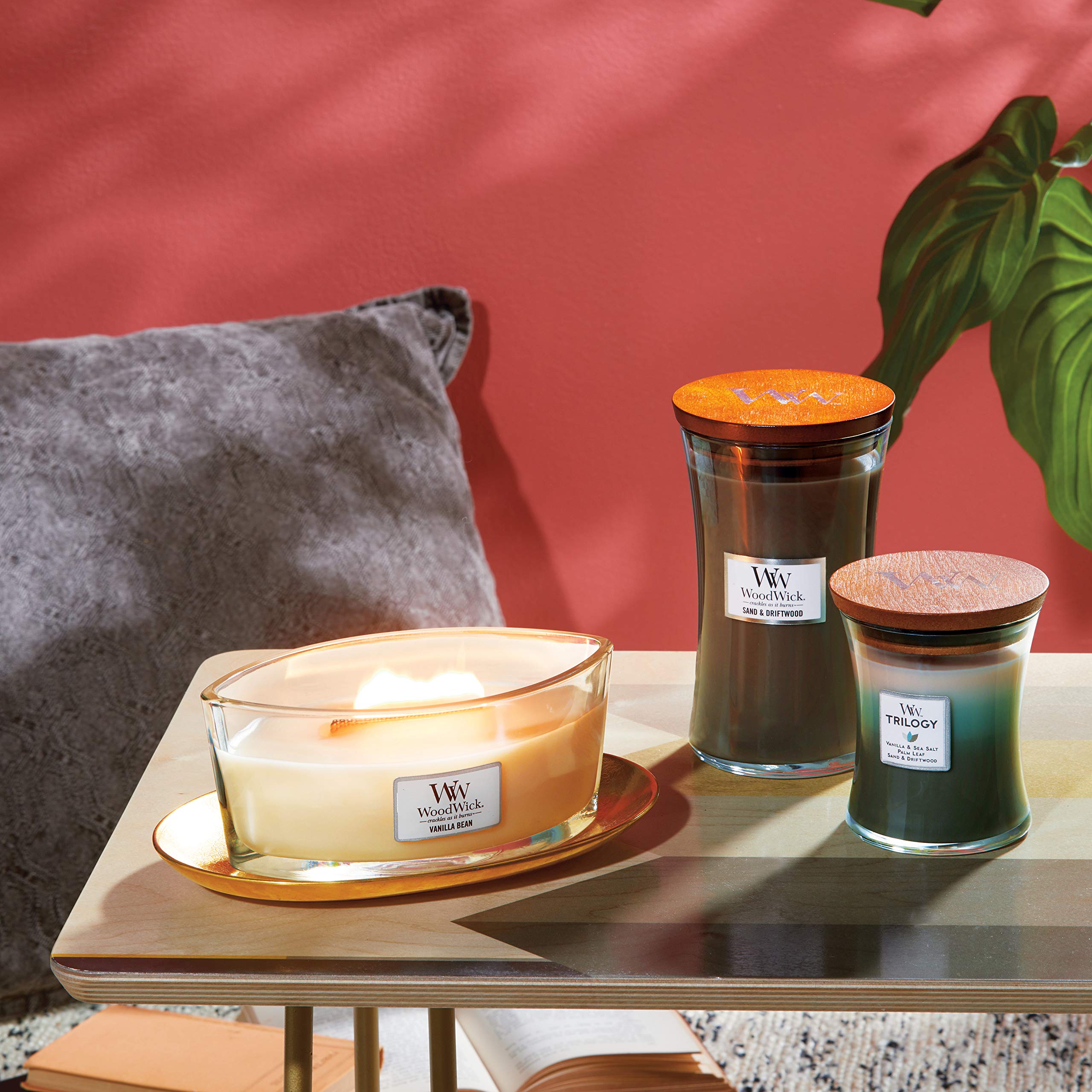 WoodWick Elipsa Vanille Gousse 76112E, tapis thermique intégré visible pour sécurité.