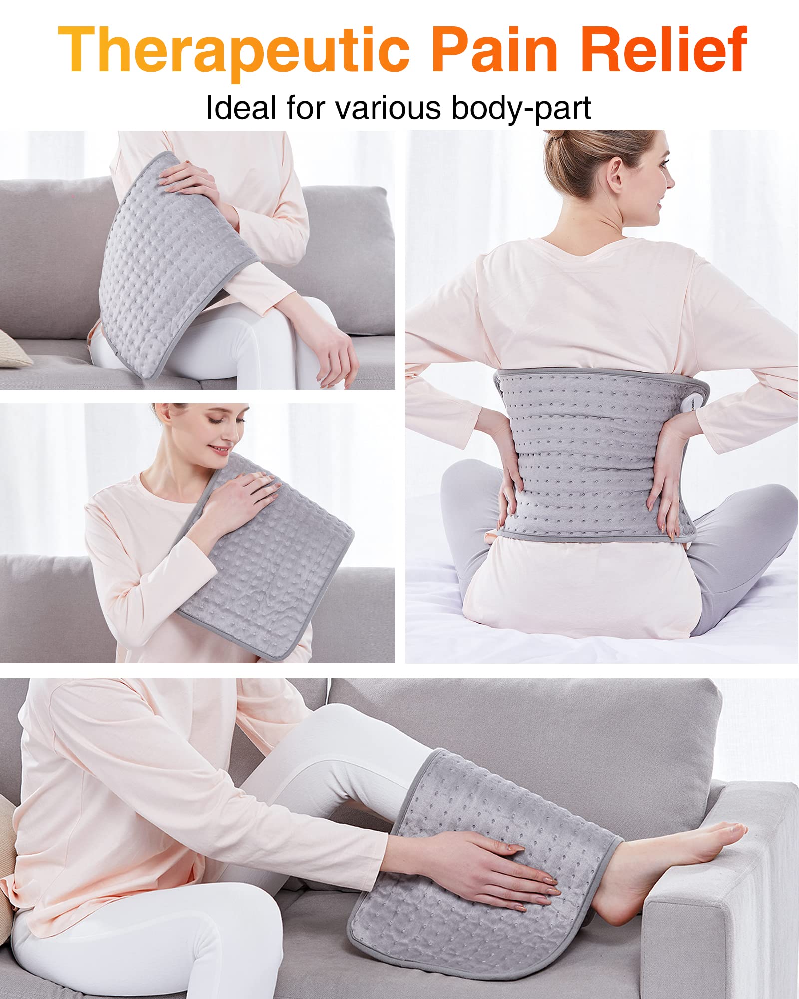 WOOMER coussin chauffant thérapie humide, chaleur enveloppante pour détendre les muscles.