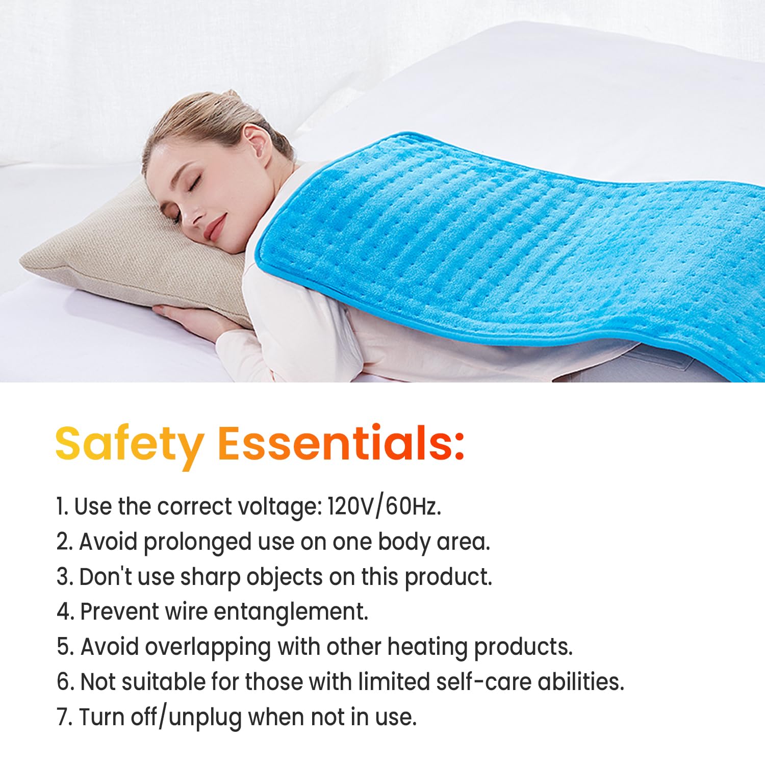 WOOMER coussin chauffant XL bande rangement cordon pour organisation pratique.