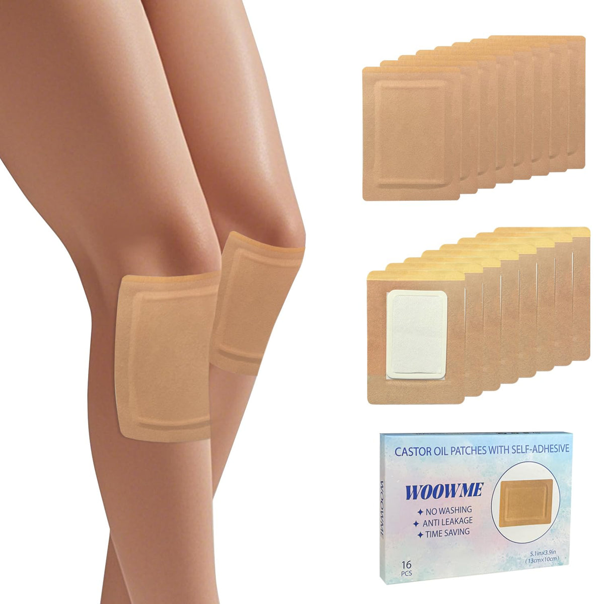 WOOWME compresse ricin jetable, textile doux et respirant pour une utilisation pratique.