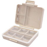 Wopanxye boîte-pilules voyage 9 compartiments beige, portabilité pratique pour médicaments et compléments.