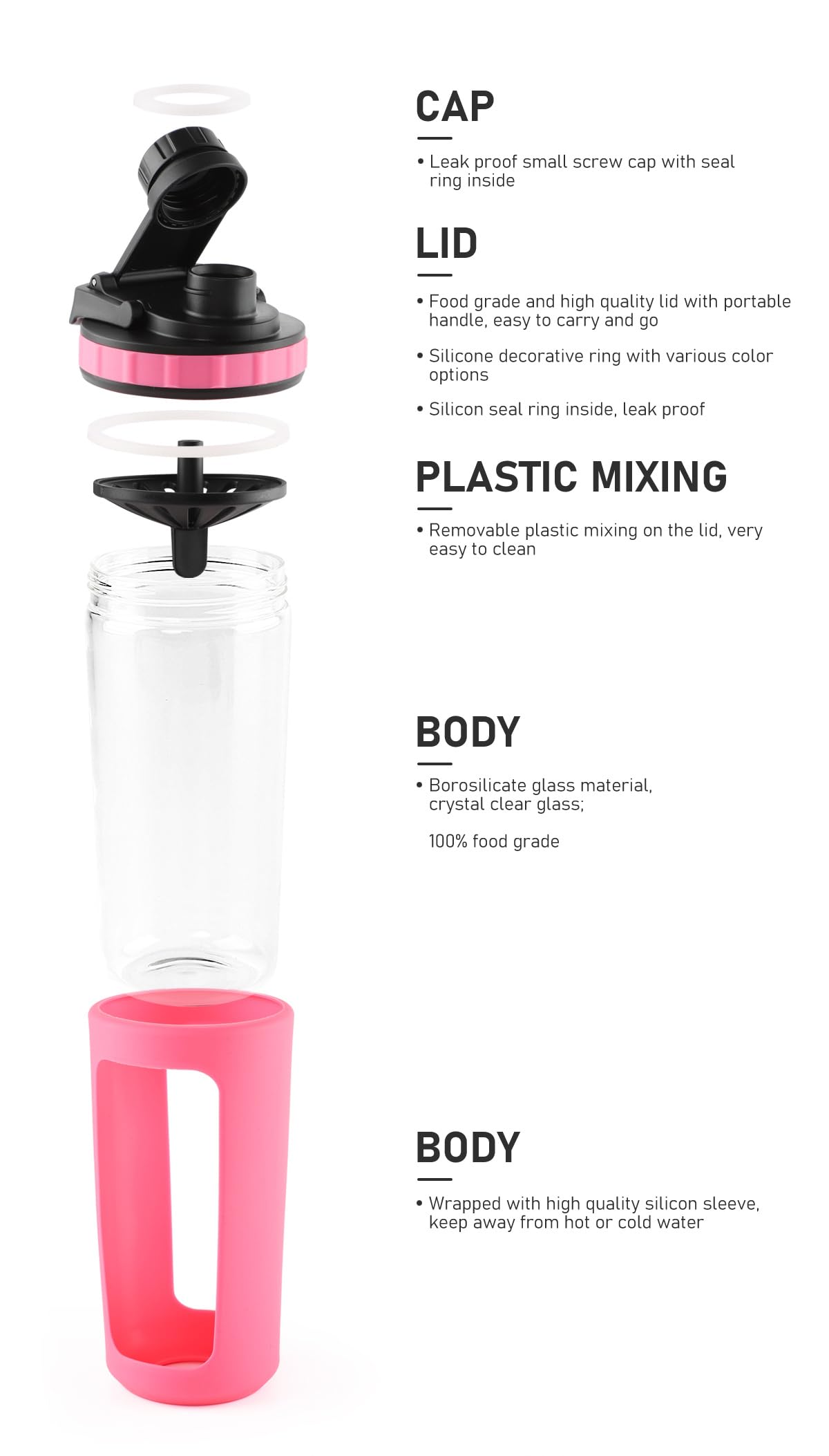 WORKOUT BW BYLWORKOUT — Capacité 750 ml idéale pour protéines et smoothies.