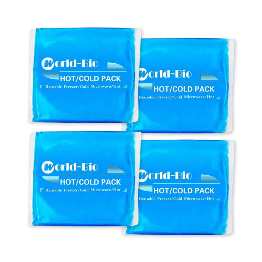 WORLD-BIO compresse froide-douce, ensemble de quatre, pour soulager douleur et inflammation