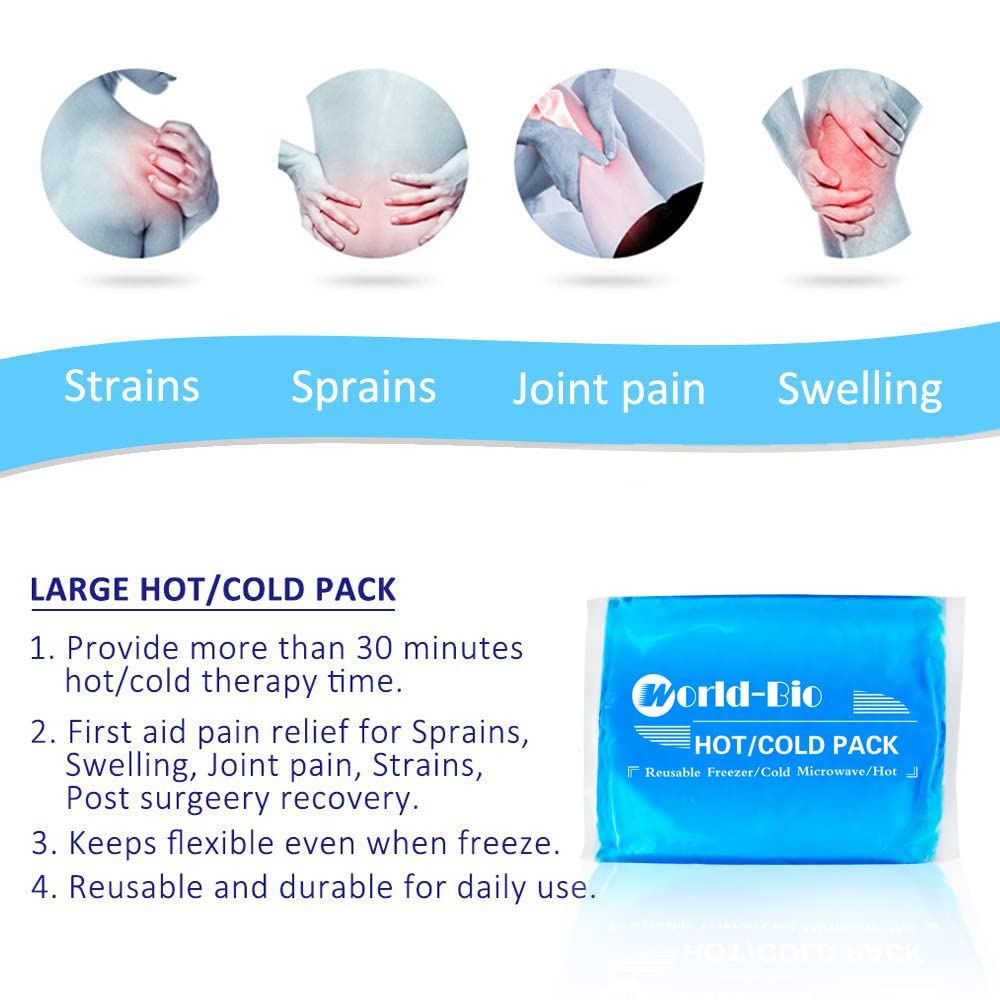 WORLD-BIO gel glace genou flexible idéal pour les blessures mineures