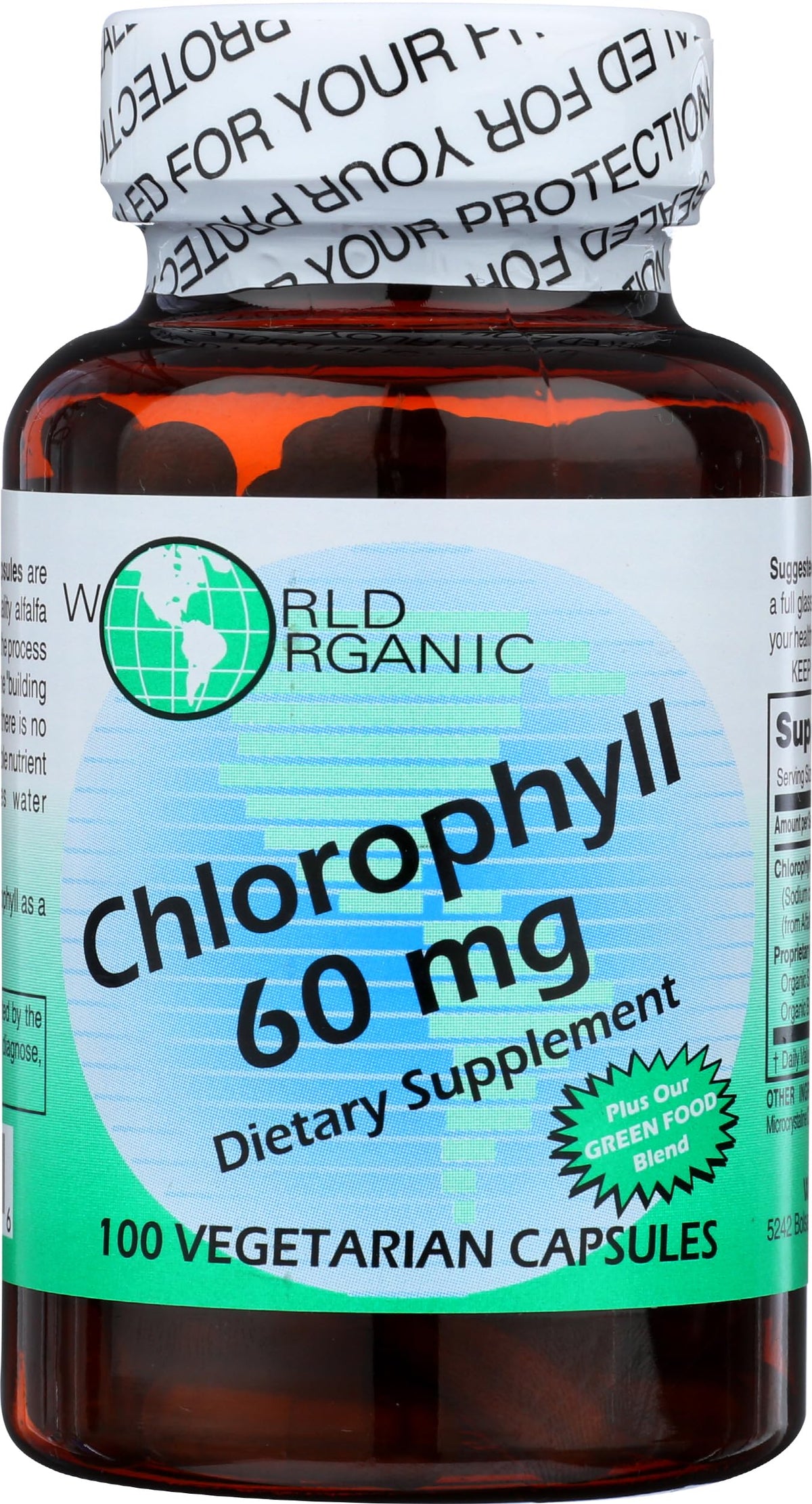 World Organic Chlorophylle 100 mg, bottle, pratique pour une routine bien-être