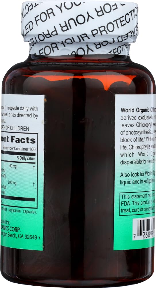 World Organic Chlorophylle 60 mg - feuilles d alfalfa source naturelle de nutriments