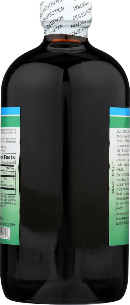 Flacon World Organic Chlorophylle Liquide Menthe etiquette claire.