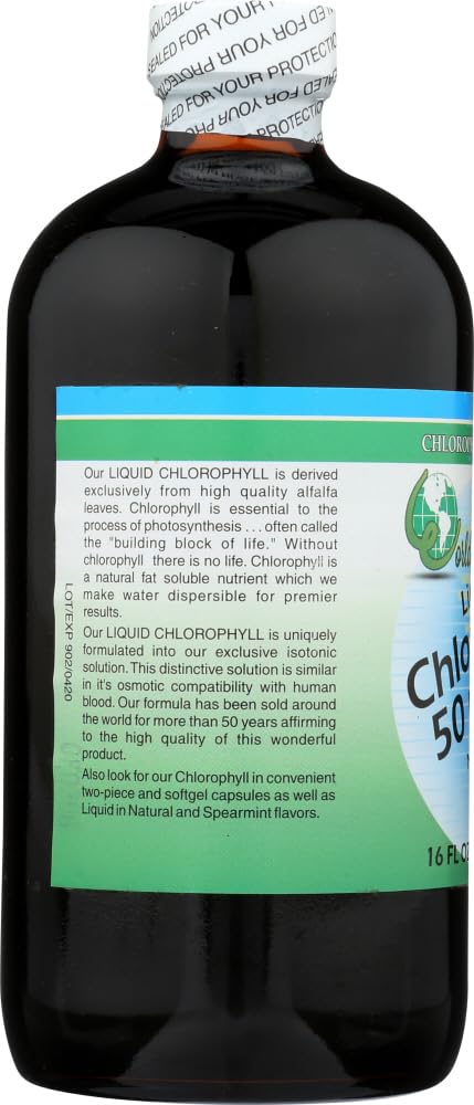 Goutte-pipette sur World Organic Chlorophylle Liquide Menthe pour doser dans l'eau.