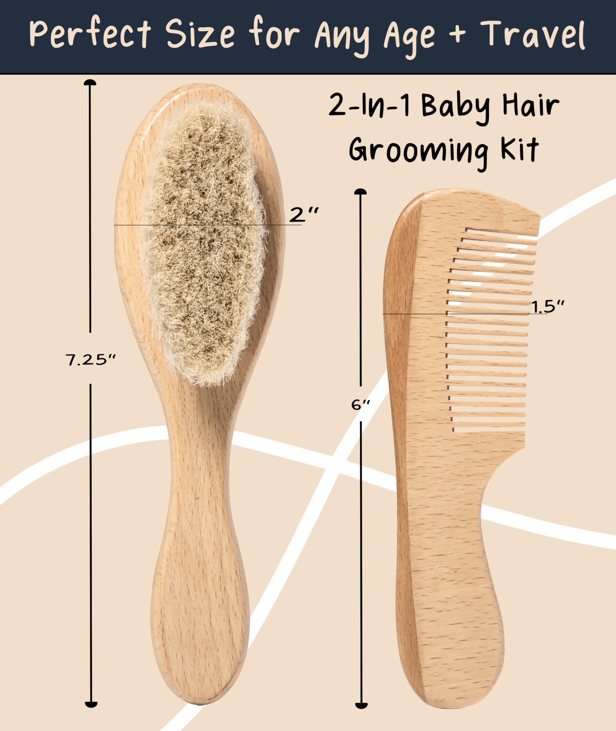 Worthies peigne bébé bois doux démêle en douceur et stimule la circulation.