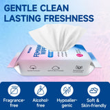 Lingettes WOUSEDO sans alcool et hypoallergéniques pour une utilisation quotidienne sans irritation.