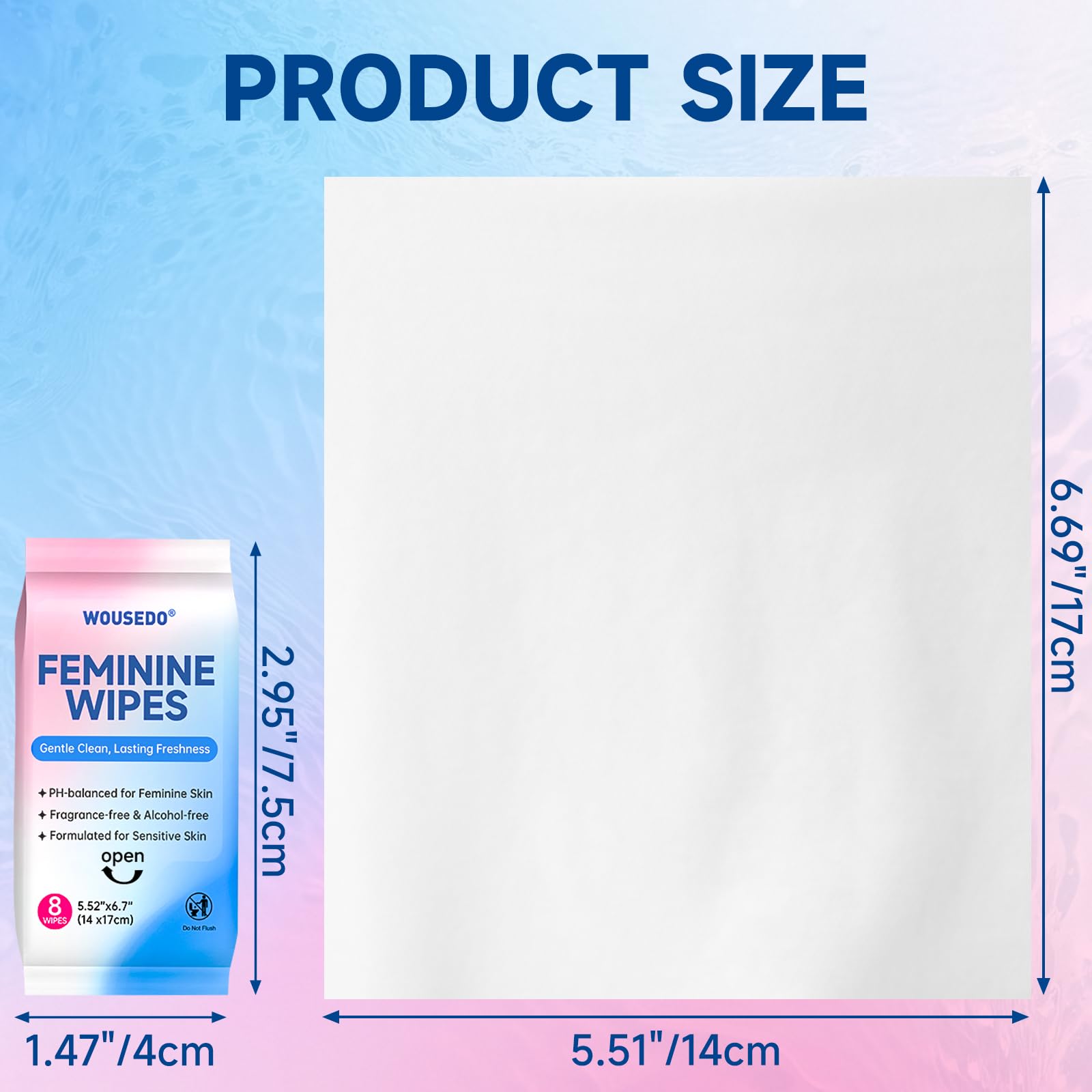 Lingettes WOUSEDO pratiques en déplacement pour un rafraîchissement rapide.