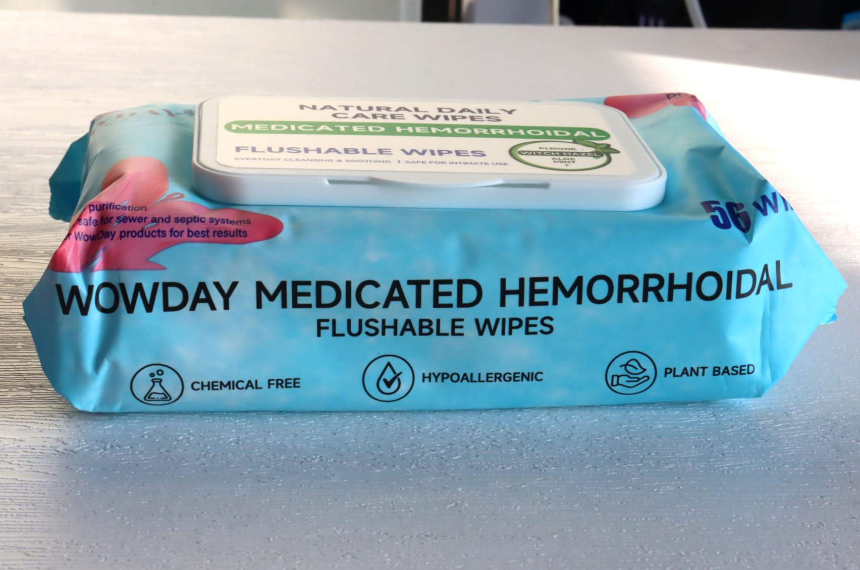 WowDay lingettes hémorroïdales, sensation de fraîcheur lors de l’utilisation.