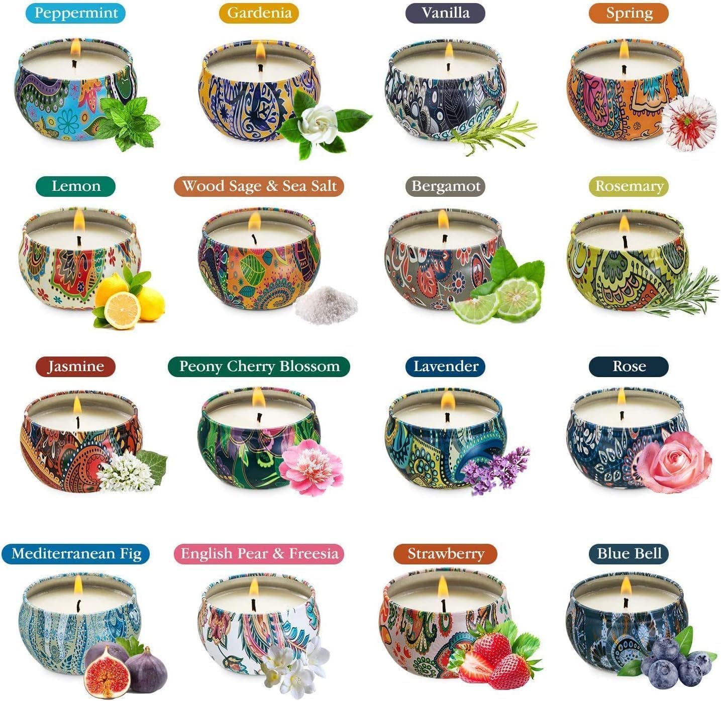 Bougie WPONSZU en étui tin 2-5oz pratique pour voyage et cadeau