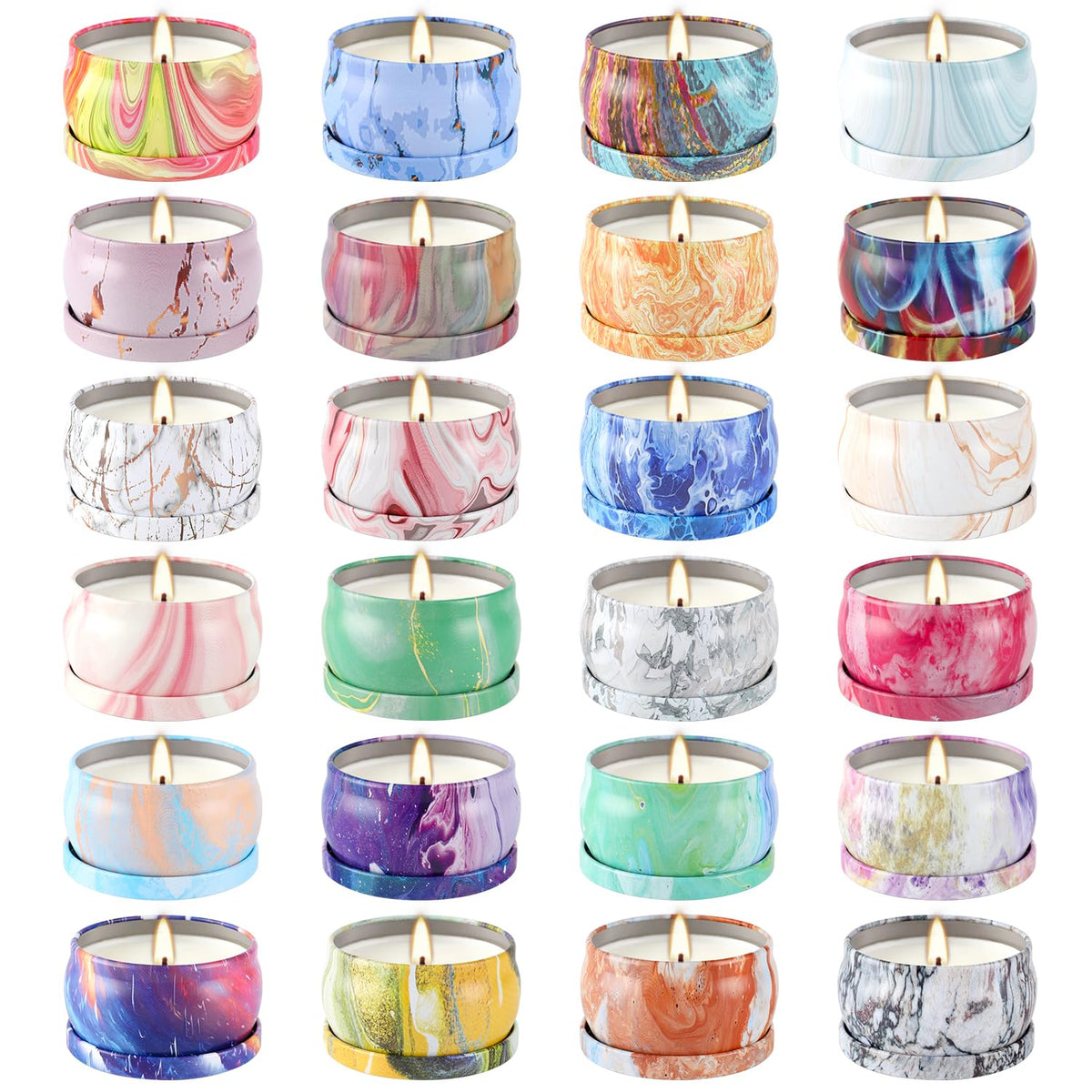 Bougies WPONSZU ensemble 24 parfums pour créer une atmosphère apaisante dans votre pièce.