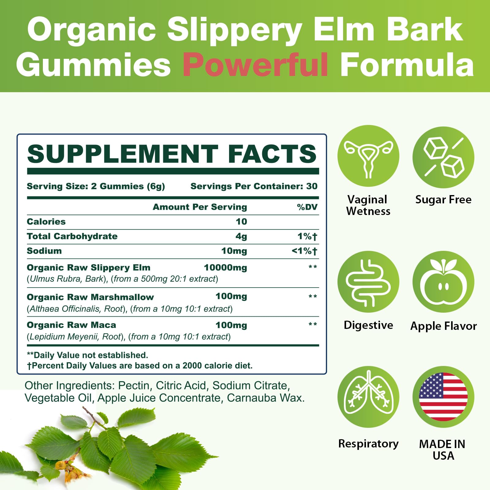 Wriayrui Slippery Elm bonbons visibles dans l'ensemble produit