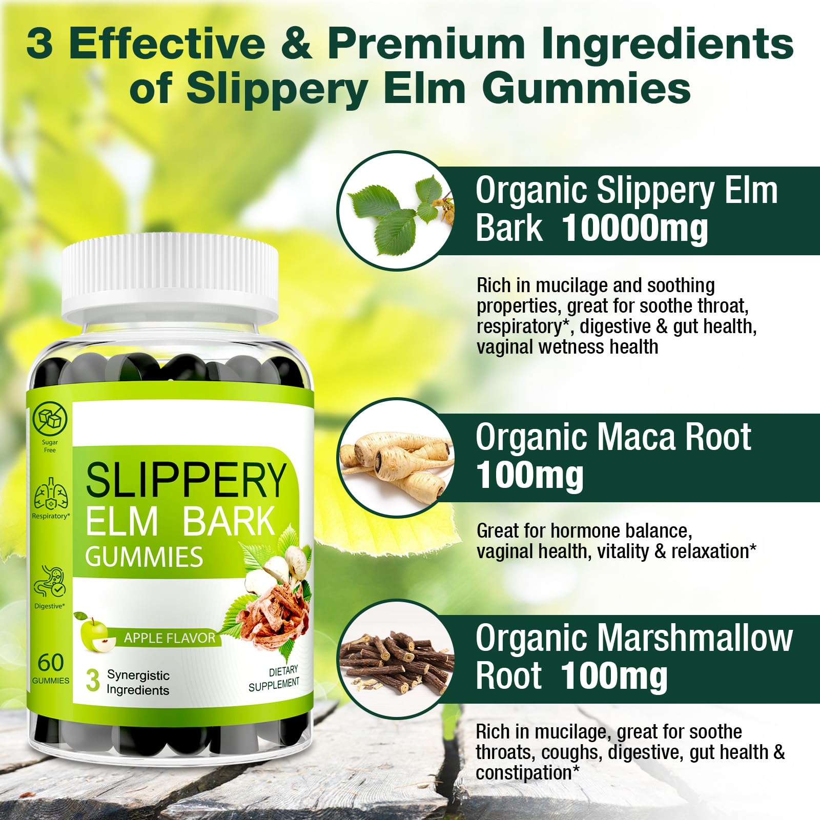 Wriayrui Slippery Elm bonbons goût naturel idéal pour croquer