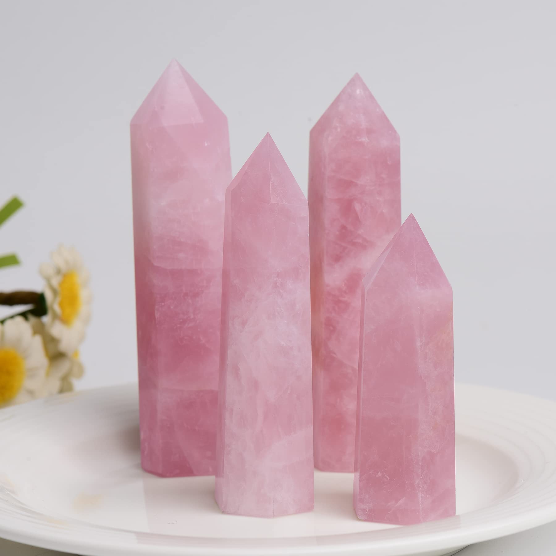 WUYOUSHI tour quartz rose image détaillée pour l'ensemble de cristaux.